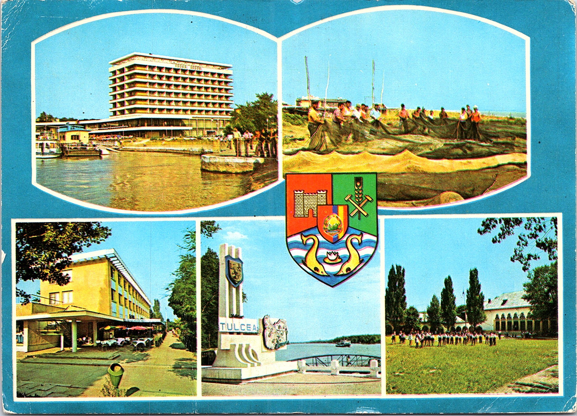 1. Tulcea - Hotel ,,Delta”; 2. Sf.Gheorghe - Delta - Brigadă de pescari la ,,Ciotica”; 3. Maliuc - Hotelul; 4. Dunărea la Smârdan; 5. Niculițel - Tabăra de copii ,,Cocoș”.
