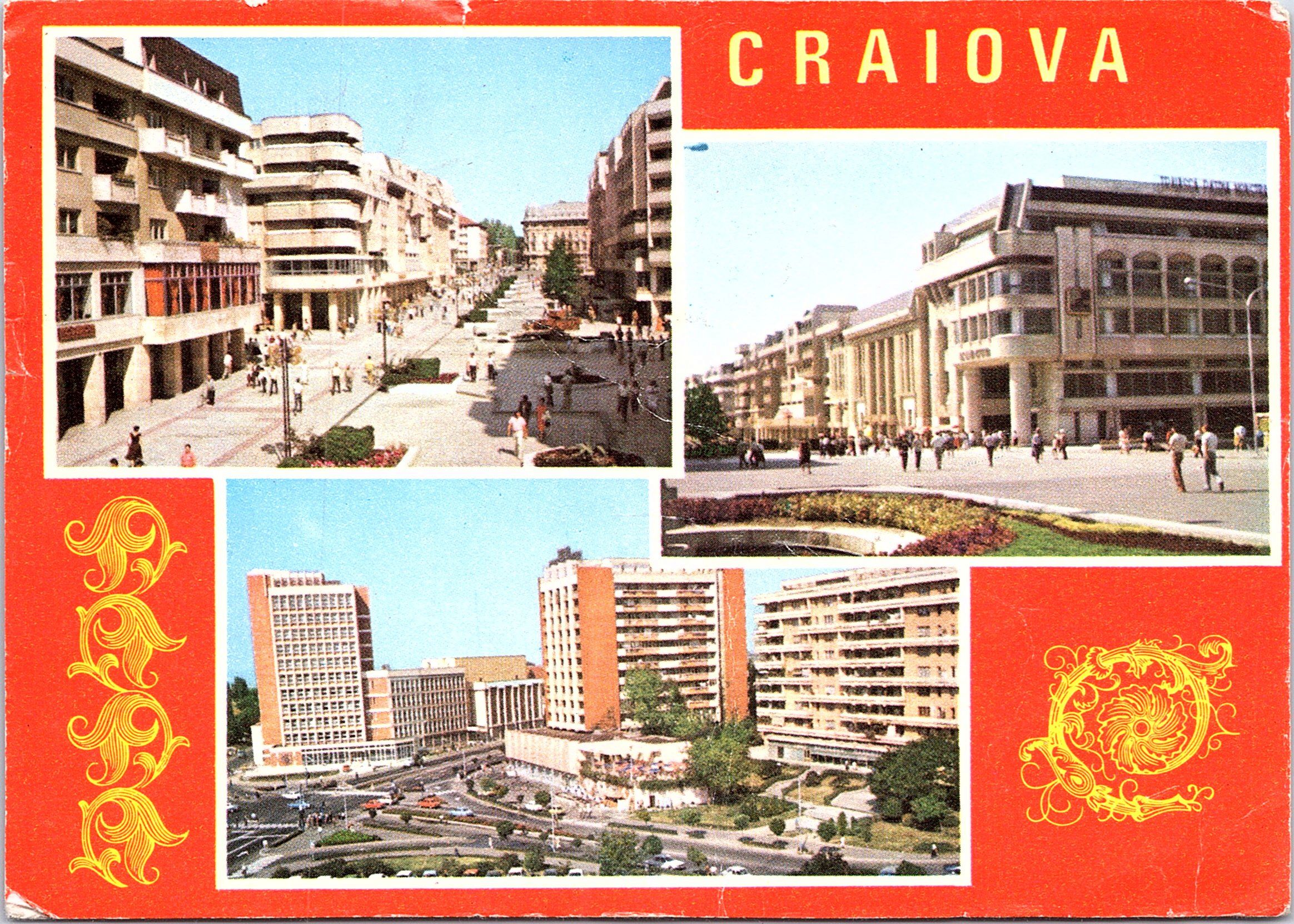 Craiova - 1. Strada Unirii; 2. Magazinul Mercur; 3. Piața Unirii