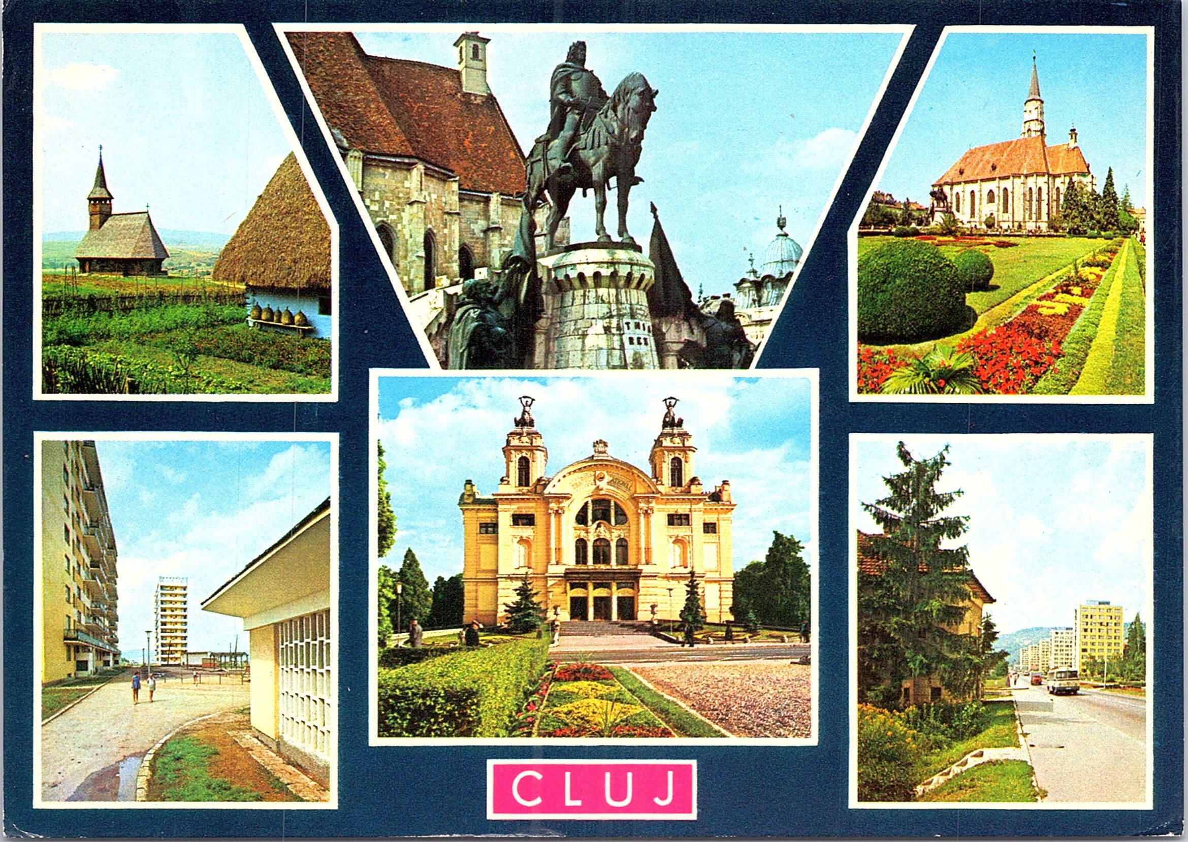 1. Muzeul etnografic al Transilvaniei - Secția în aer liber 2. Statuia lui Matei Corvin 3. Catedrala Sf. Mihail 4. Cartierul Gheorghieni 5. Teatrul Național 6. Cartierul Grigorescu