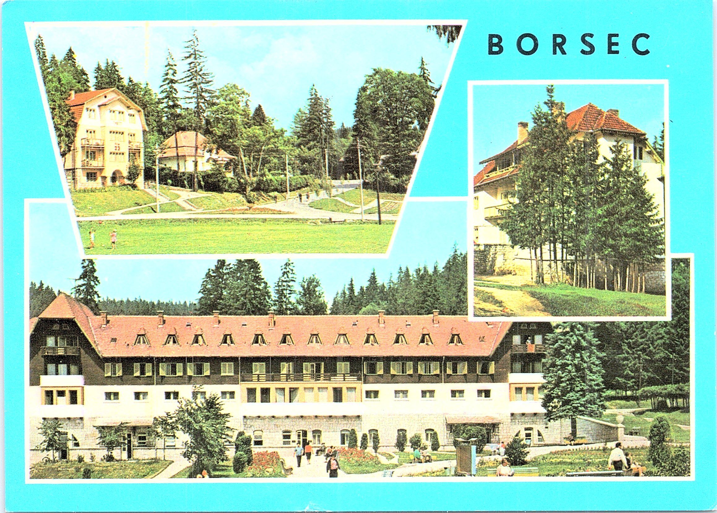 Borsec: 1. Vedere; 2. Pavilionul Central; 3. Vedere