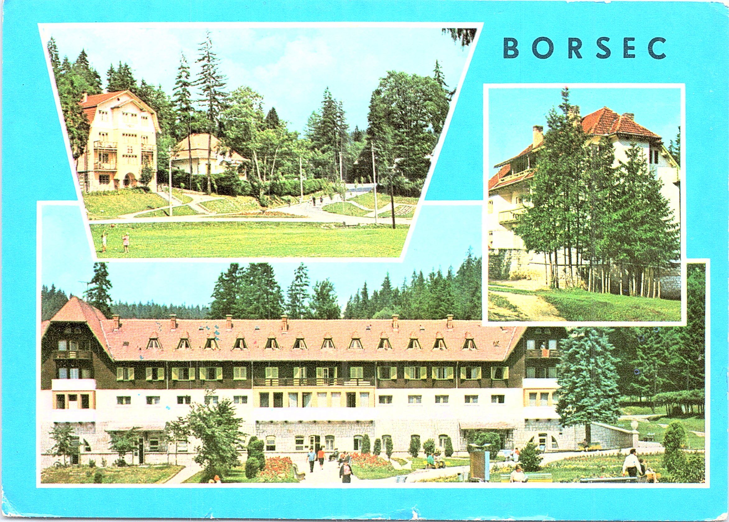 Borsec, Jud. Harghita: 1. Vedere; 2. Pavilionul Central; 3. Vedere