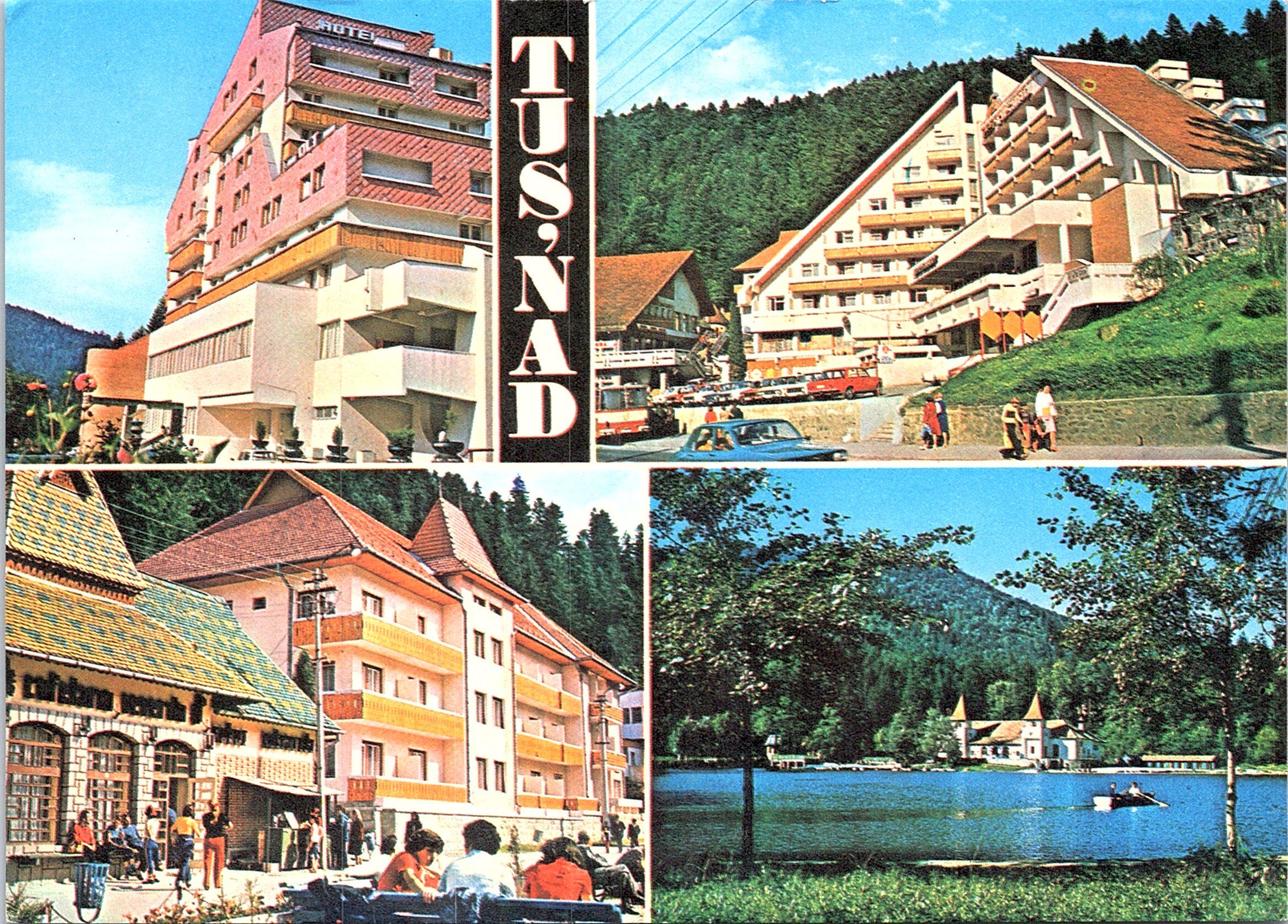 1. Hotelul Olt; 2. Hotelul Tușnad; 3. Vedere; 4. Lacul Ciucaș