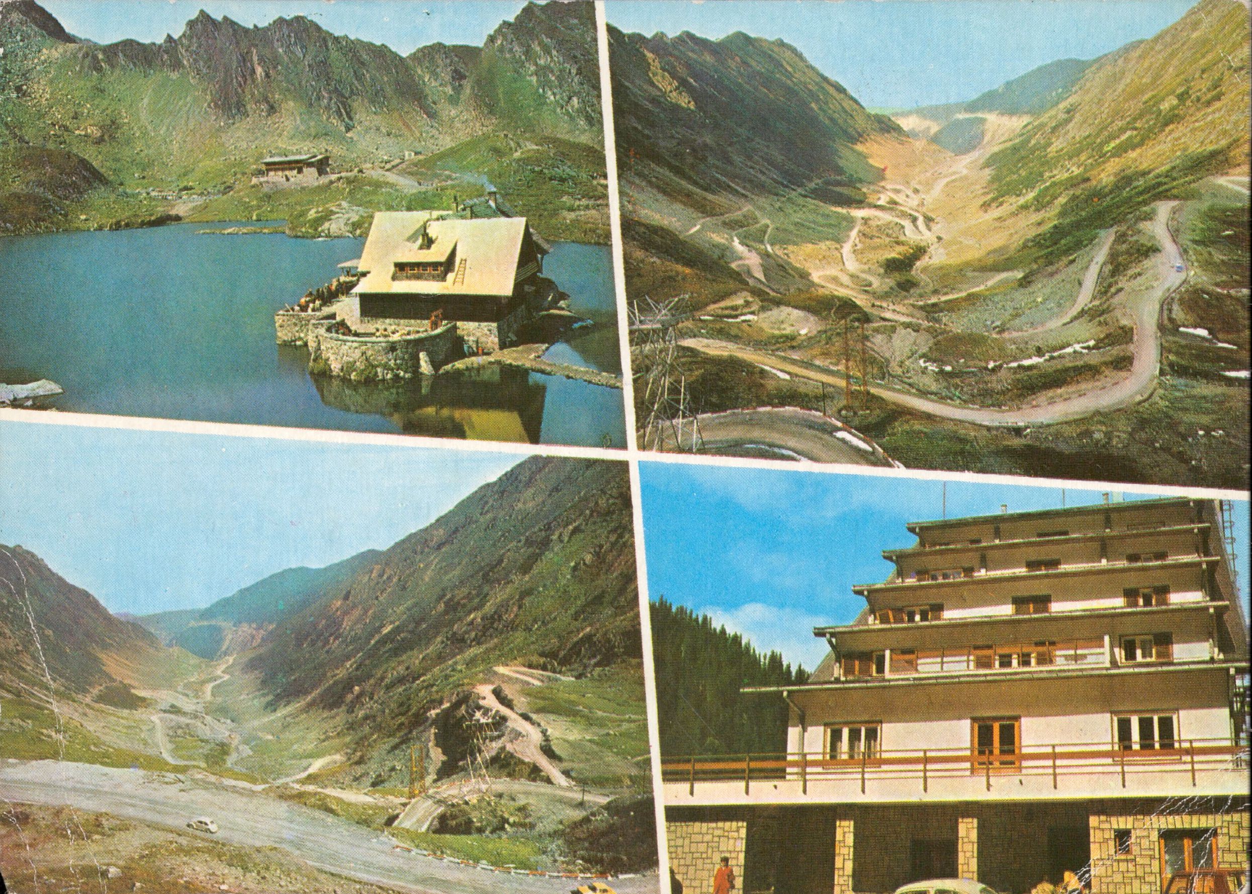Munții Făgăraș - 1. Cabana „Bâlea-Lac”; 2. Traseul Transfăgărășanu; 3. Transfăgărășanu; 4. Hotel Bâlea Cascadă.