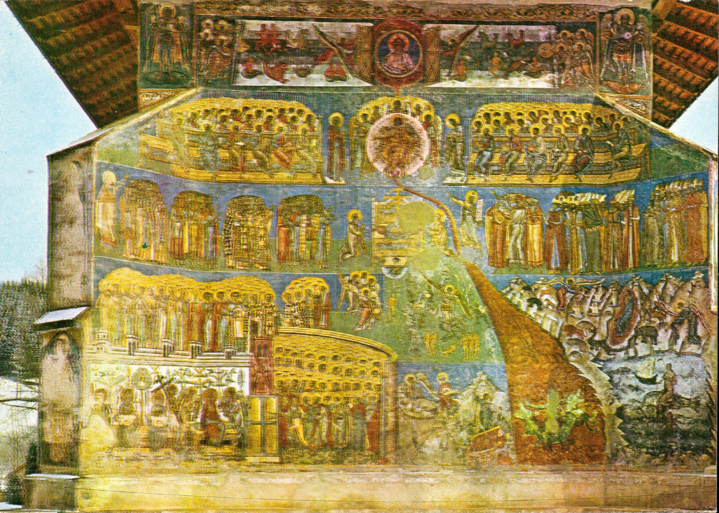 Biserica Voroneț (sec. XV) Judecata de Apoi. Fațada de vest. Detaliu. Raiul.