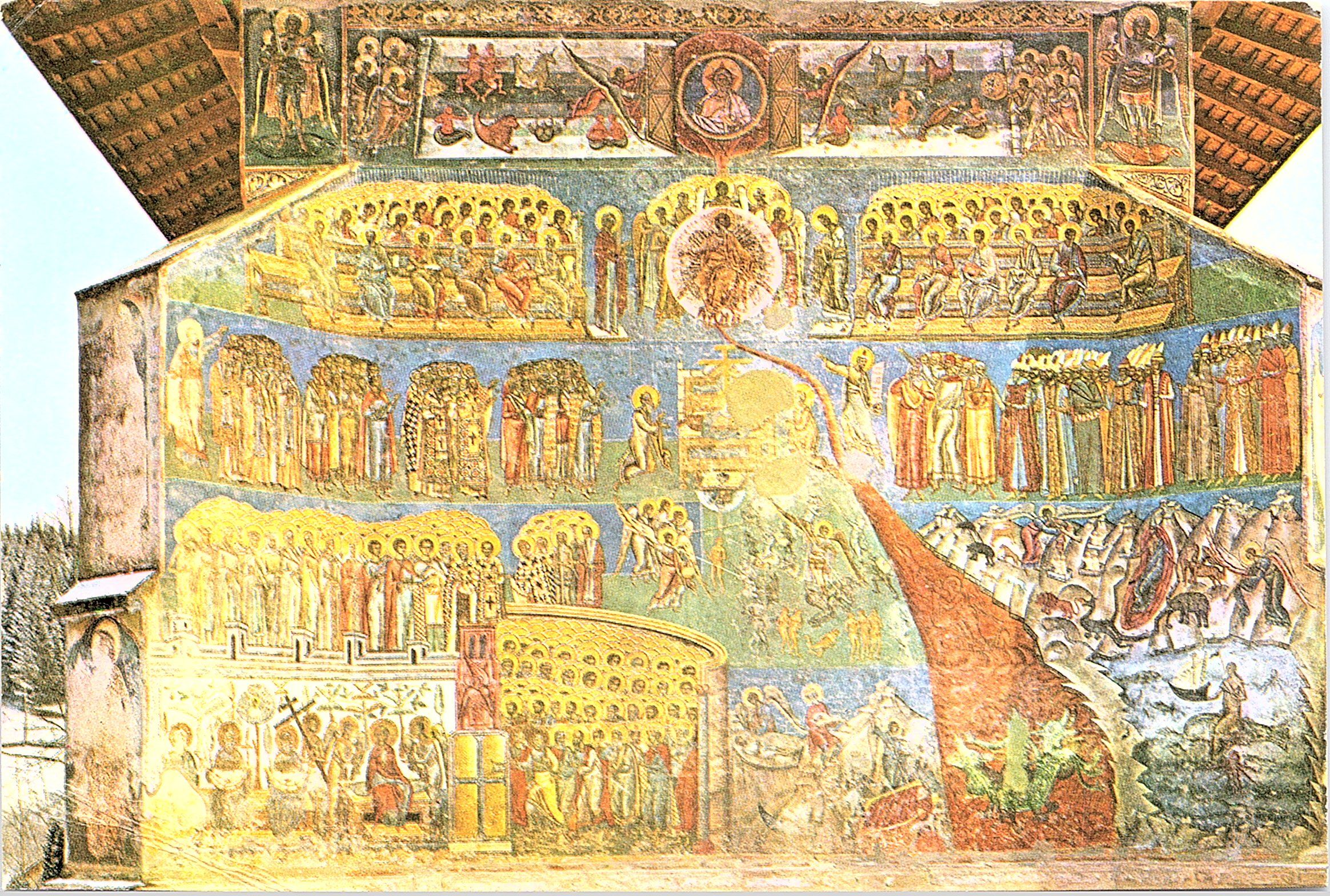 Biserica Voroneț (sec. XV). Judecata de apoi. Fațada de vest.