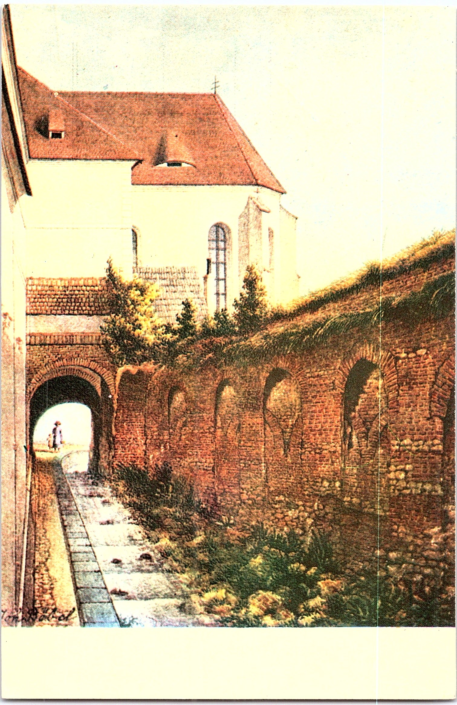 Pasaj lângă zidul vechi