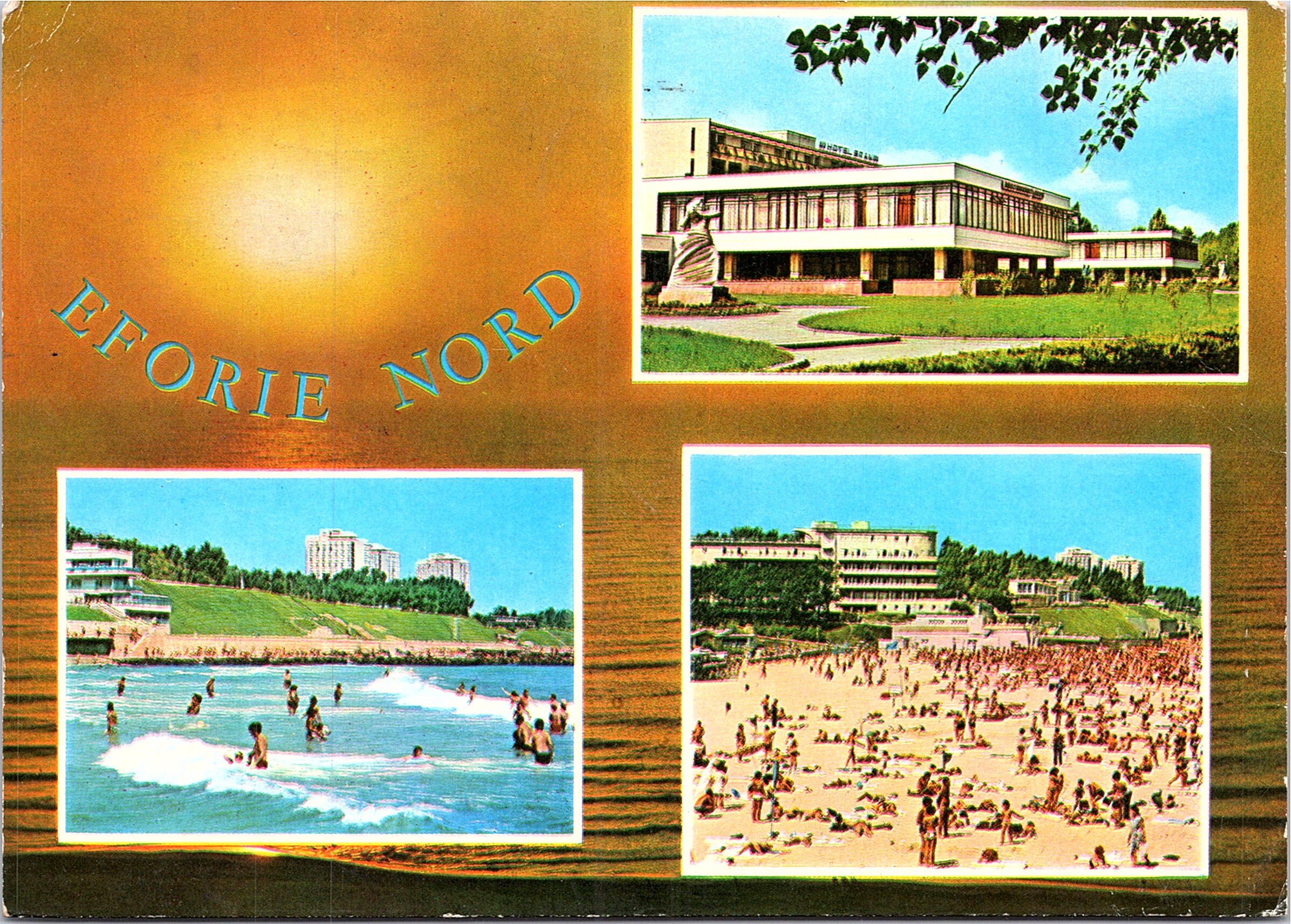 1. Apus de soare pe mare; 2. Eforie Nord - Hotel Bran; 3. Eforie Nord - Vedere generală; 4. Eforie Nord - Vedere de pe plajă