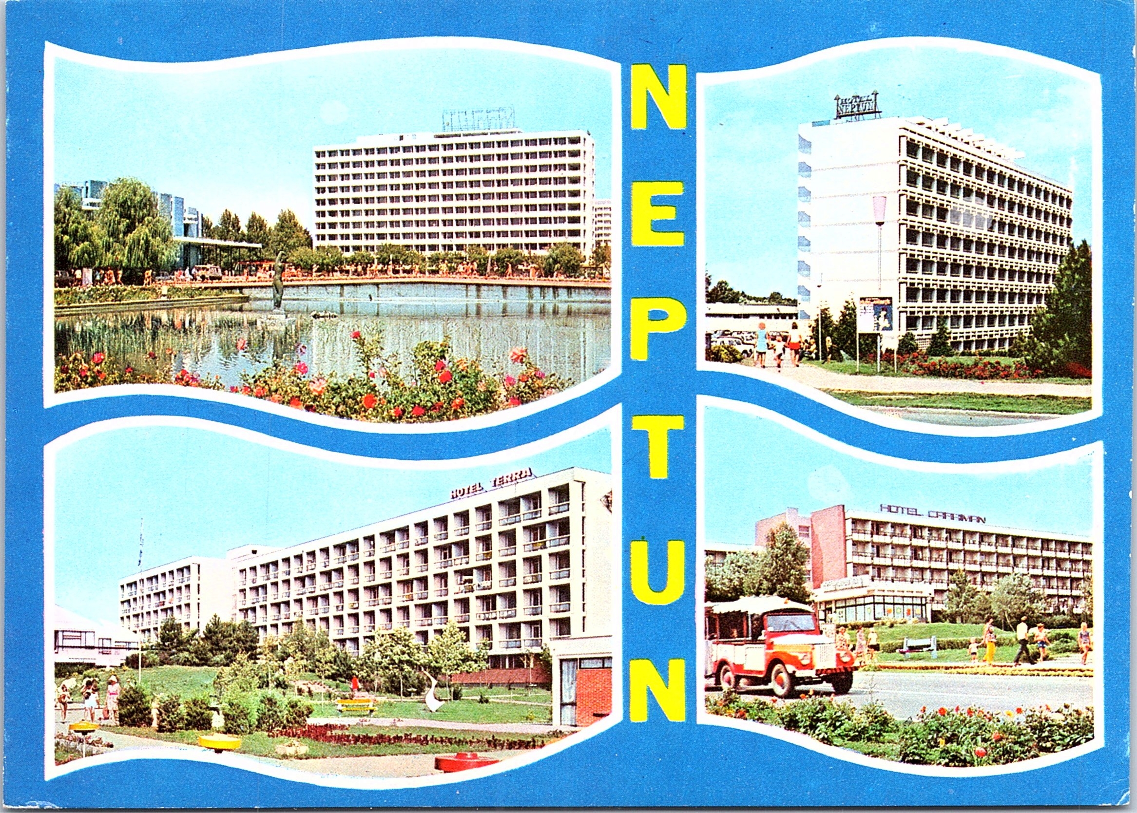 1. Vedere; 2. Hotelul Neptun; 3. Hotelul Terra; 4. Hotelul Caraiman