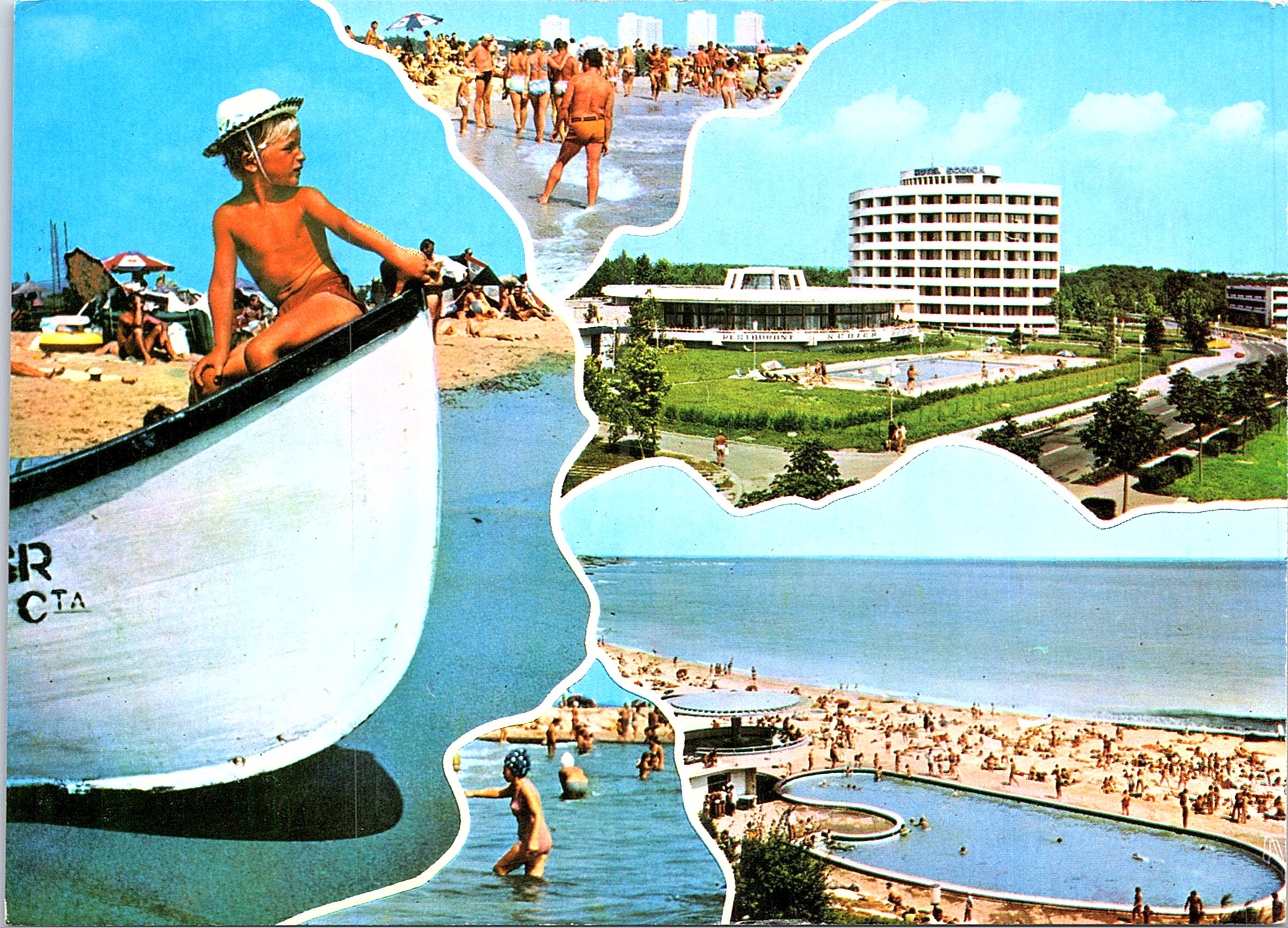 1. 2. Stațiunea Neptun - Vedere de pe plajă; 3. Stațiunea Jupiter - Hotel Scoica; 4. Stațiunea Olimp - Vedere de pe plajă; 5. Stațiunea Neptun - Vedere de pe plajă