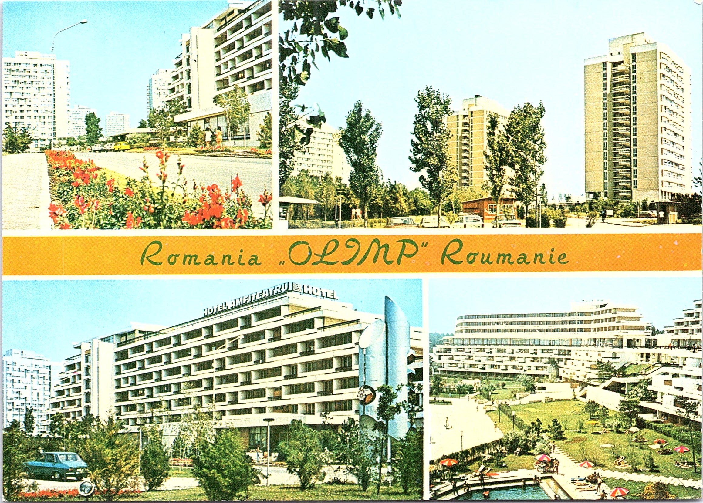 1, 2. Vedere; 3. Hotelul 'Amfiteatru'; 4. Hotelul 'Panoramic'