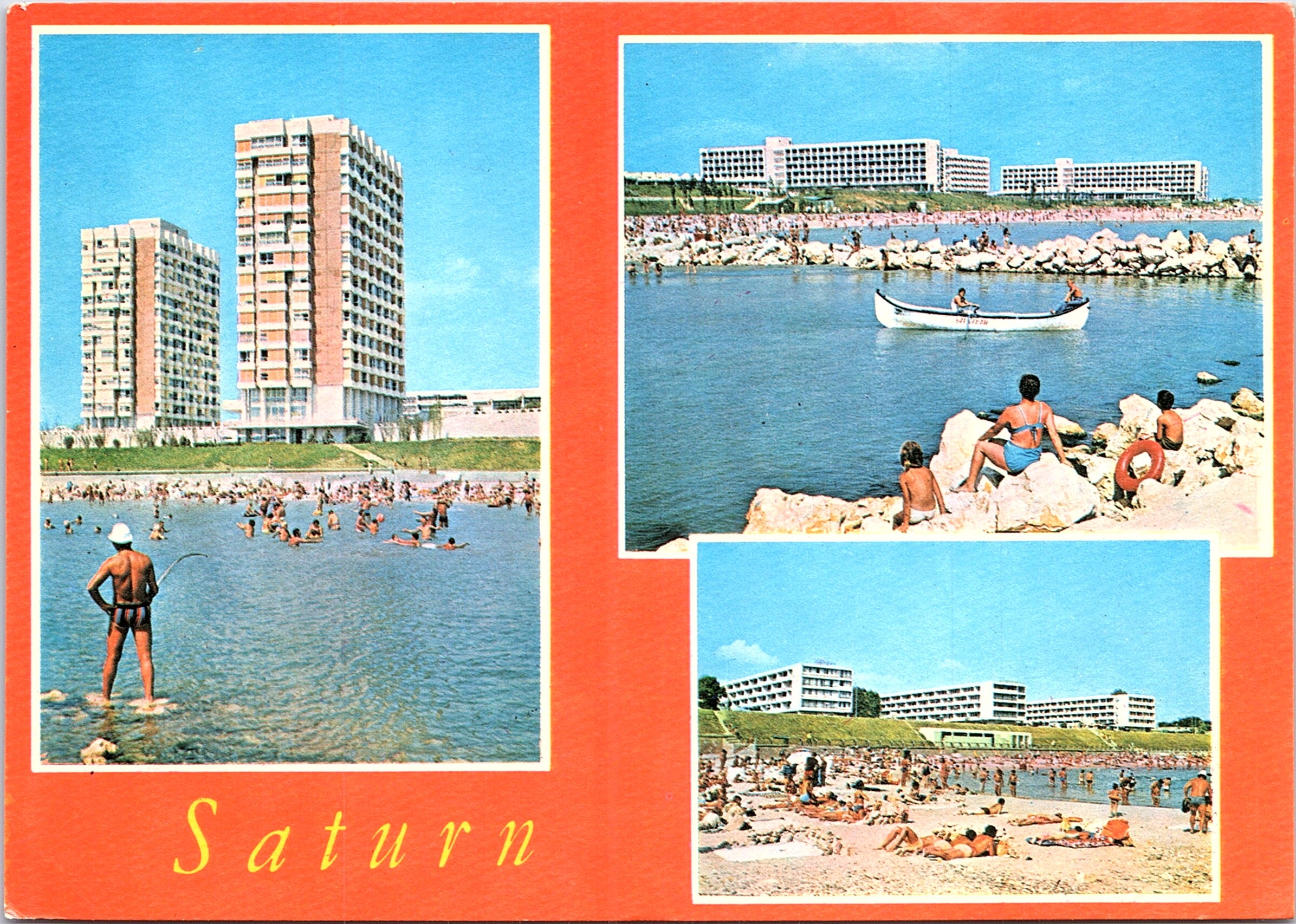 Stațiunea Saturn: 1. Hotelurile \'Diana\' și \'Atena\'; 2. Vedere; 3. Vedere de pe plajă