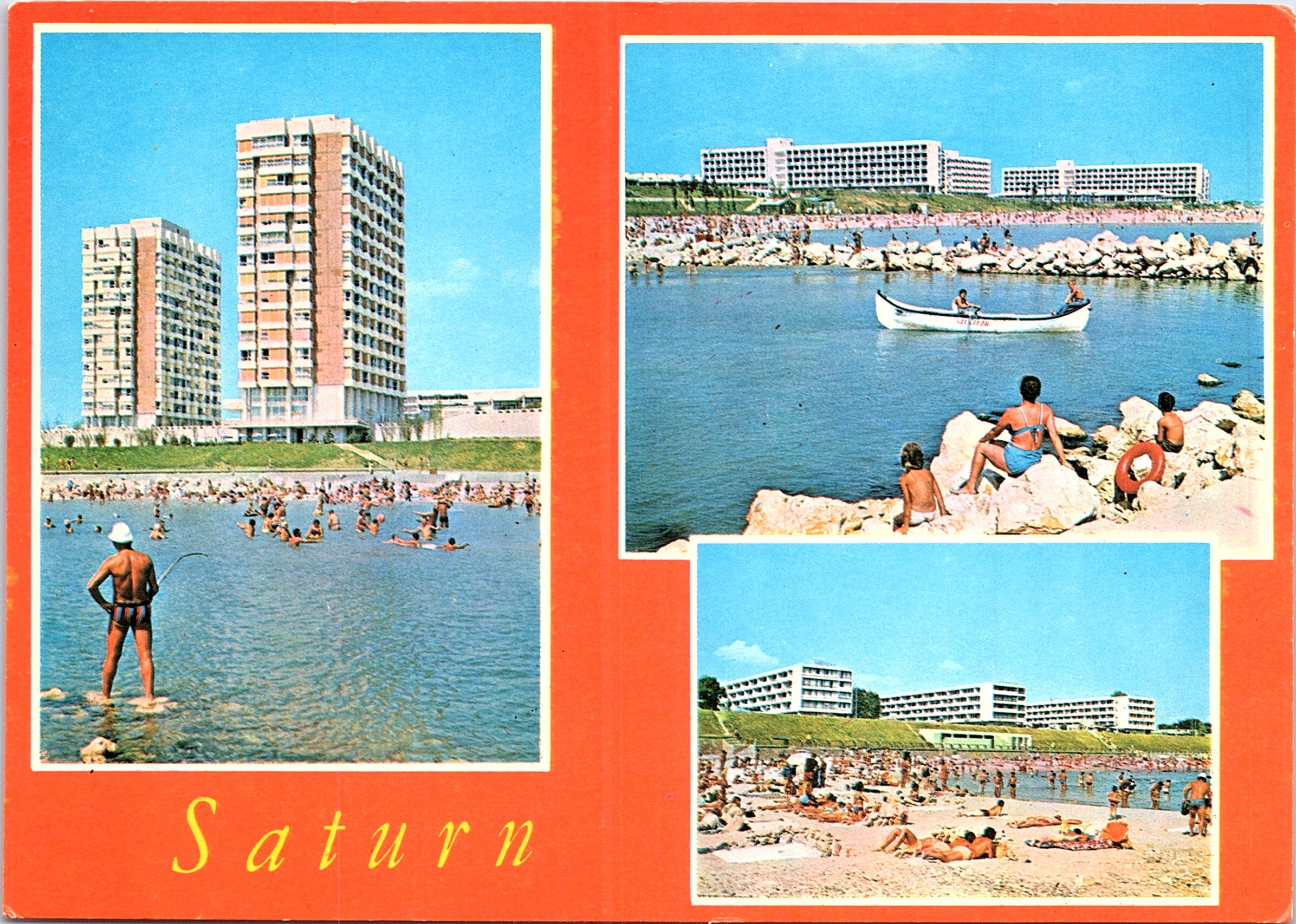 Stațiunea Saturn: 1. Hotelurile \'Diana\' și \'Atena\'; 2. Vedere; 3. Vedere de pe plajă