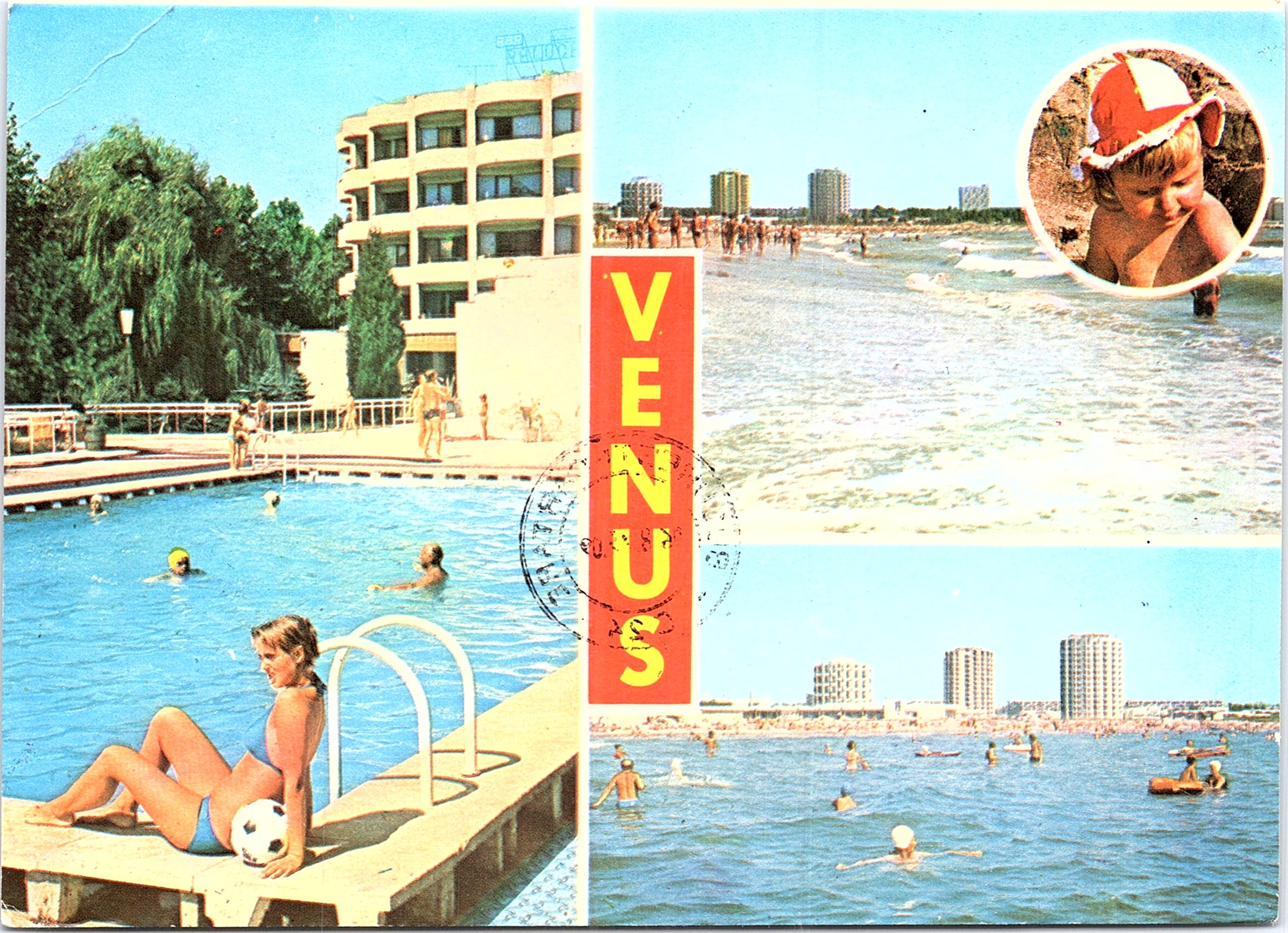 Stațiunea Venus: 1. Piscina hotelului \'Raluca\'; 2,3. Vederi generale
