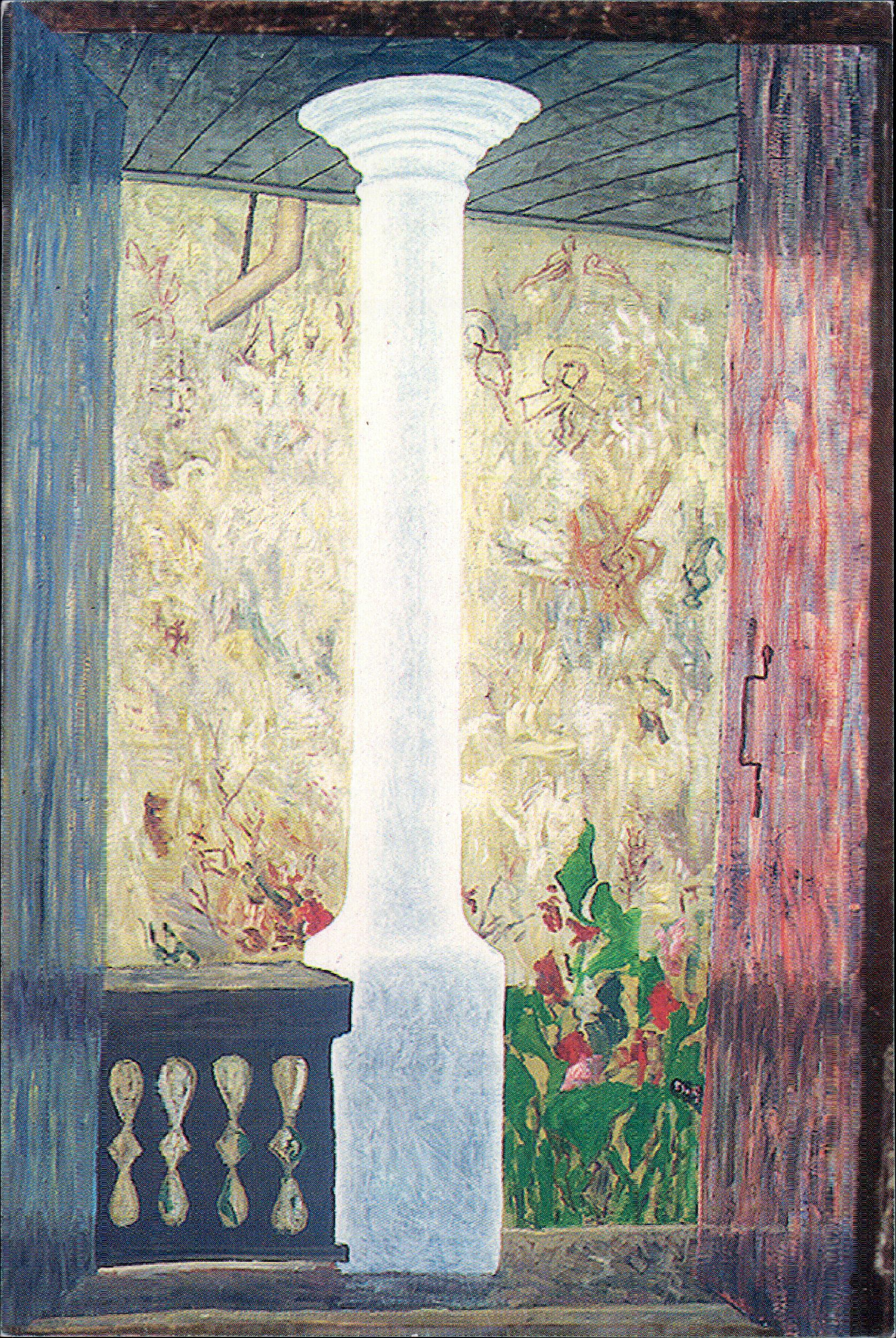 Horia Bernea - Coloană, 1992, pictură în ulei pe pânză