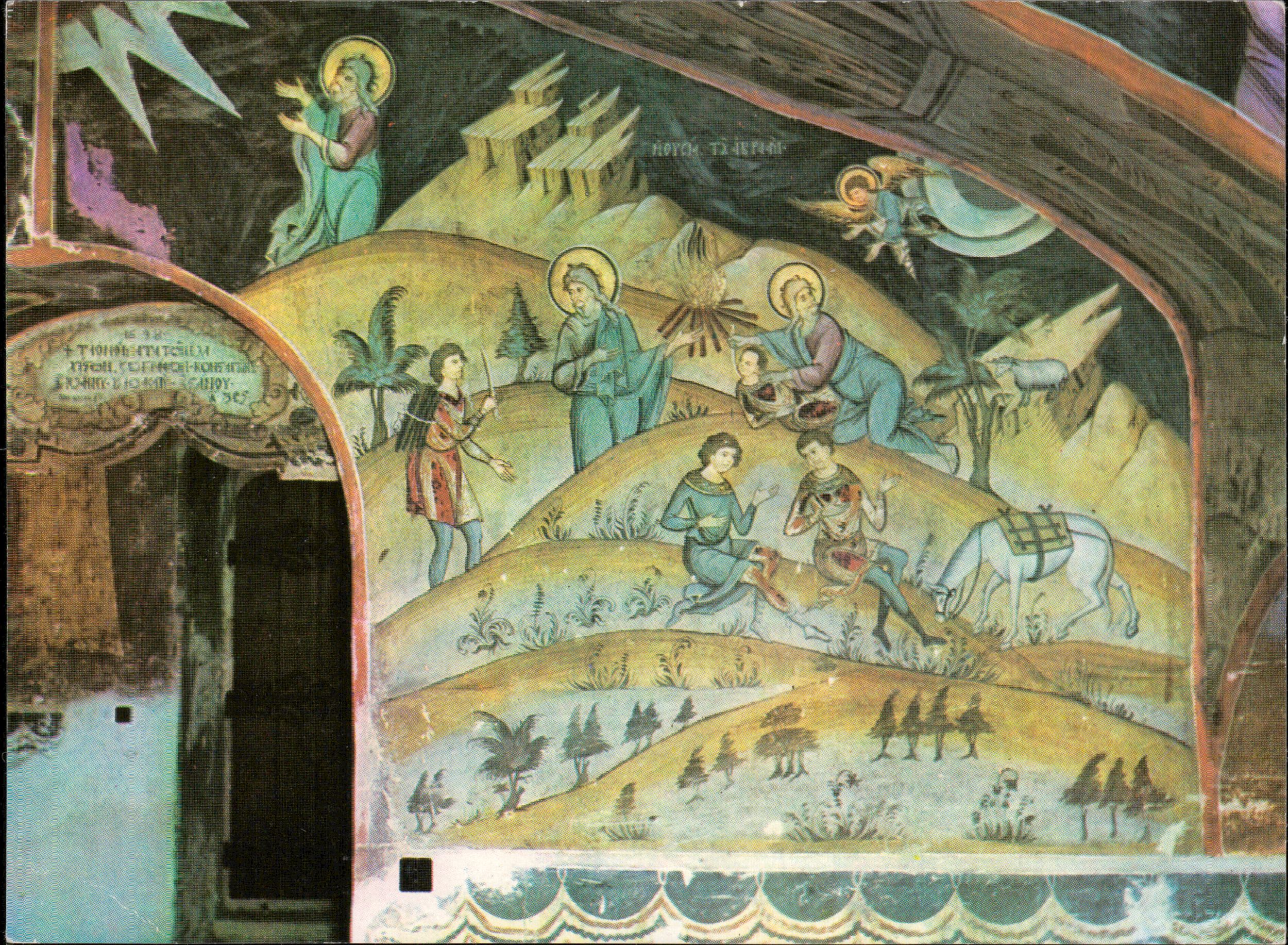 Târgoviște. Biserica domnească: fresca „Sacrificiul lui Avraam”