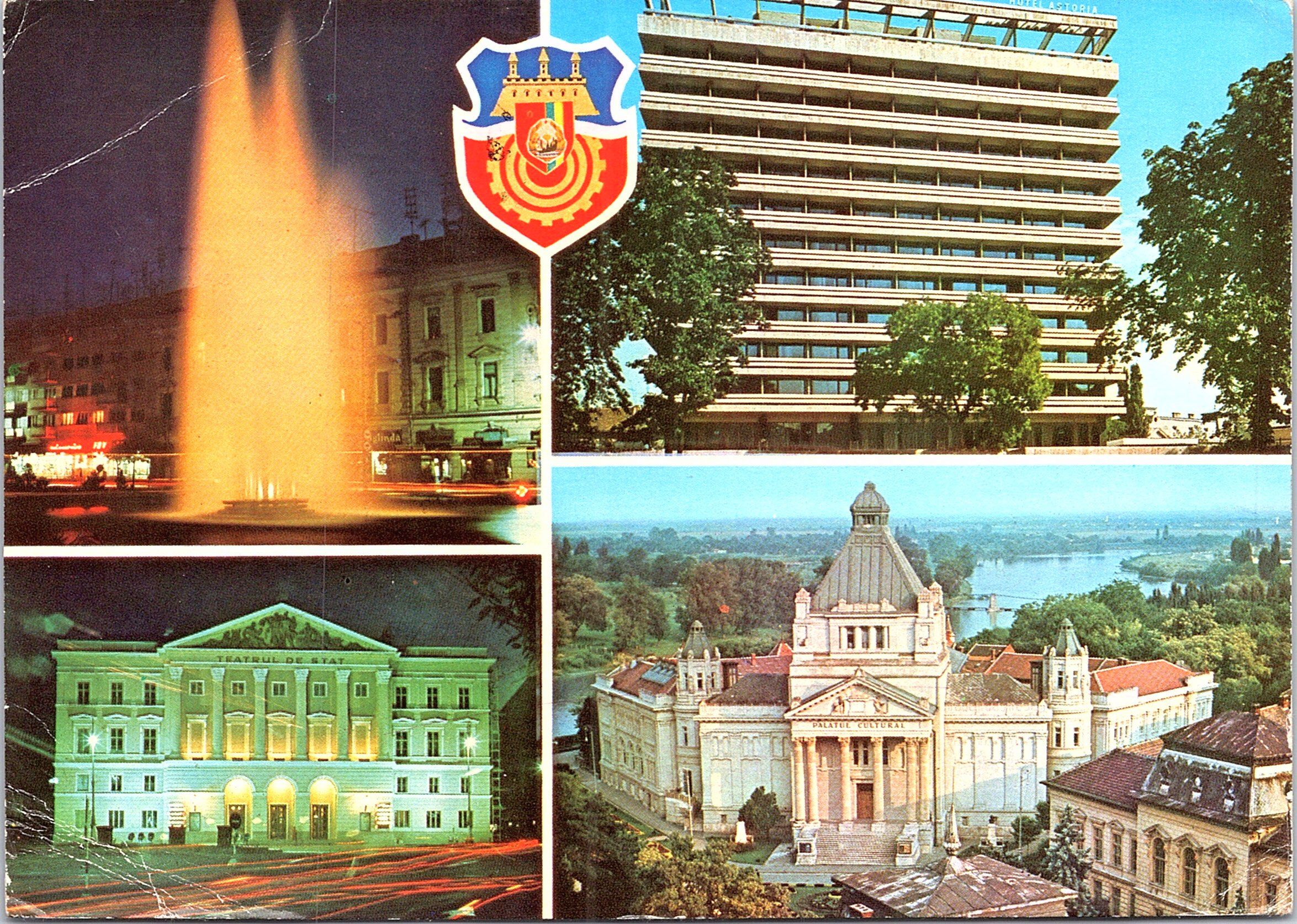 Arad – 1. Piața Podgoriei; 2. Hotel Astoria; 3. Teatrul de Stat; 4. Palatul Cultural
