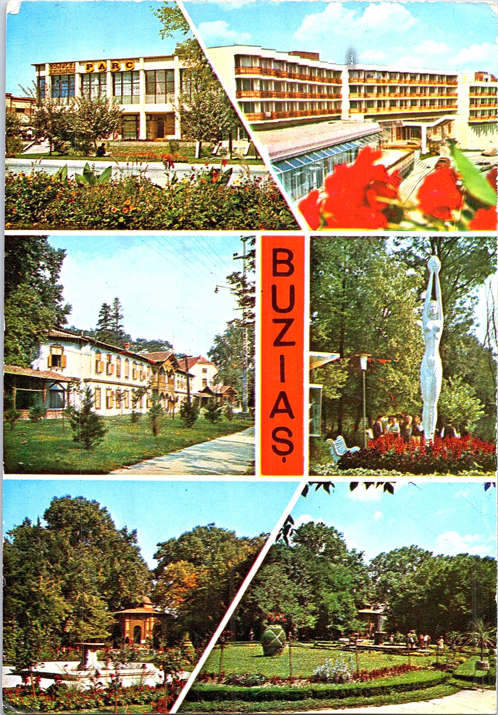 Buziaș - 1-2. Complexul turistic Parc, 3-6. Vedere din parc