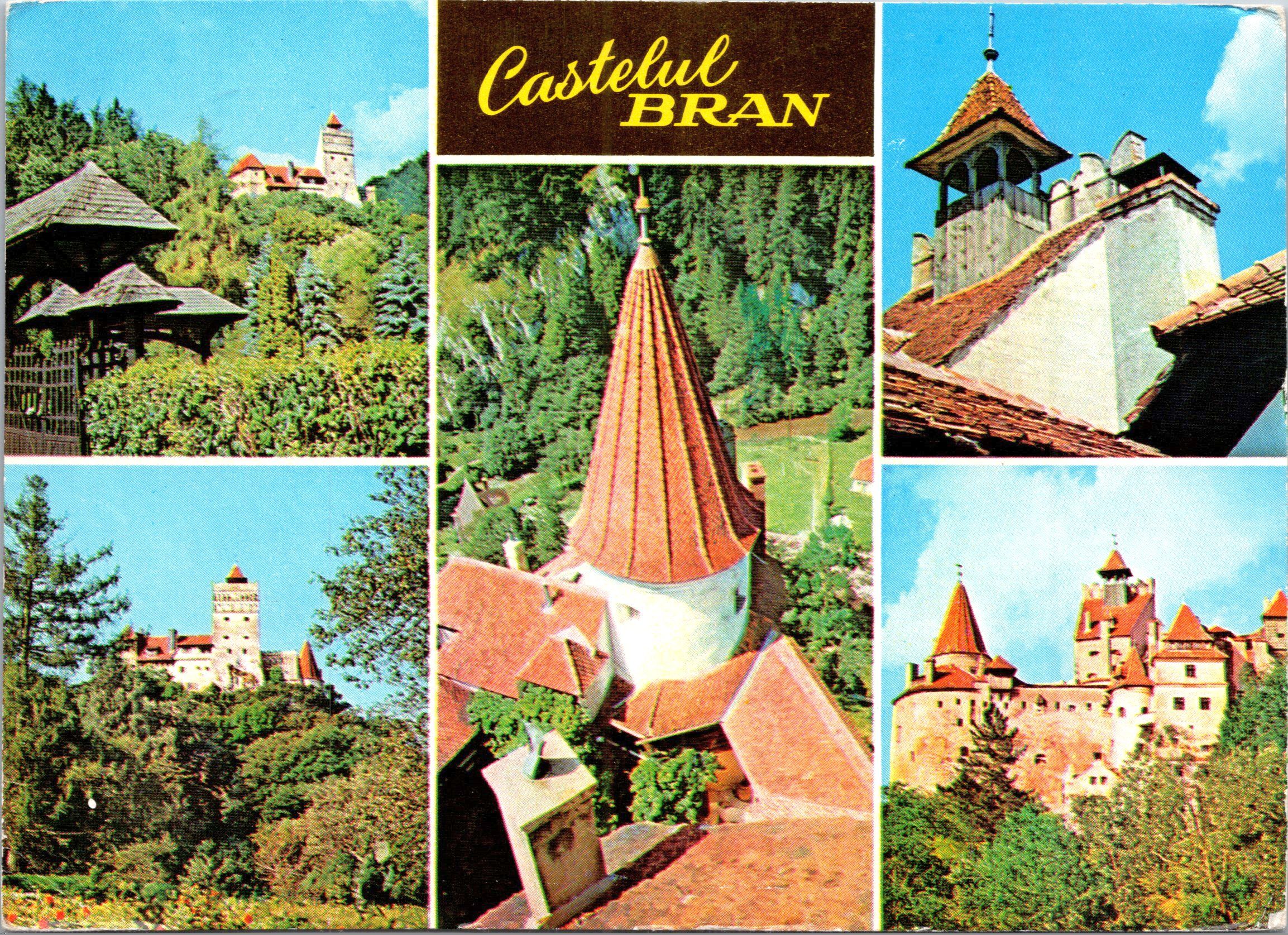 Castelul Bran - 1. Parcul și intrarea principală; 2. Vedere generala Nord-Vest; 3. Turnul Rotund; 4. Turnul de observație; 5. Vedere dinspre sud